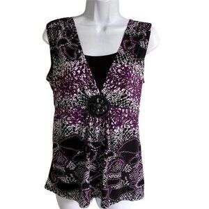 Nue Options Sleeveless Top Detailed Womens Medium